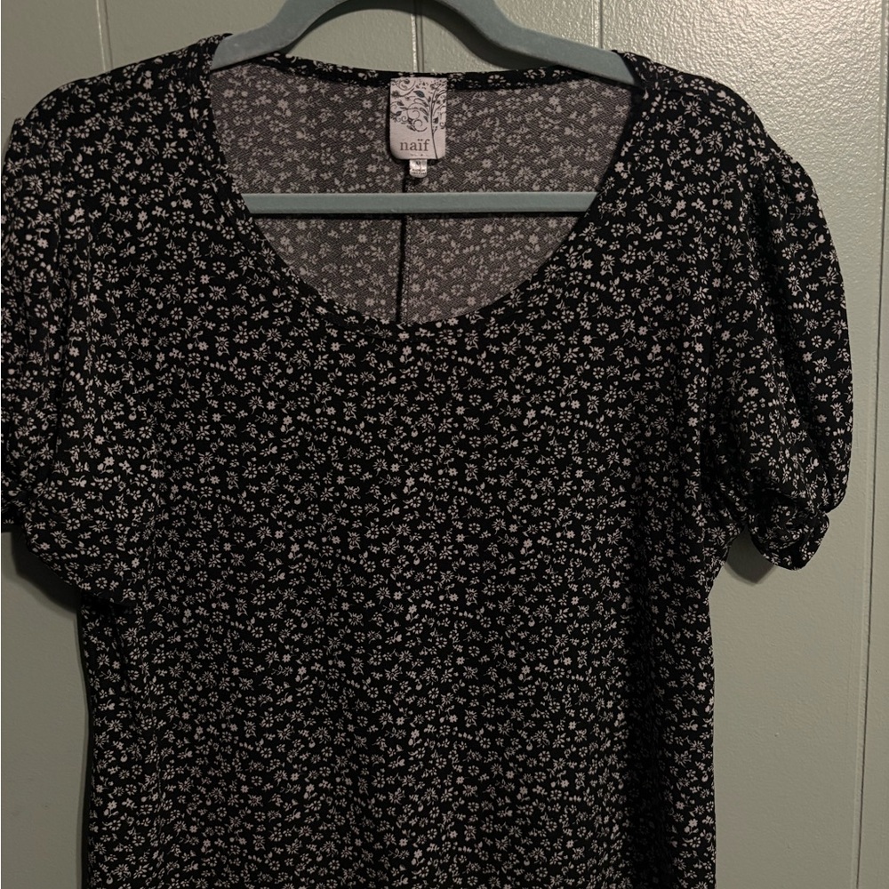 Black Floral Women's Top